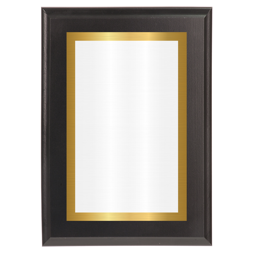 Black Two-Toned Full Plate Plaque with Gold Background