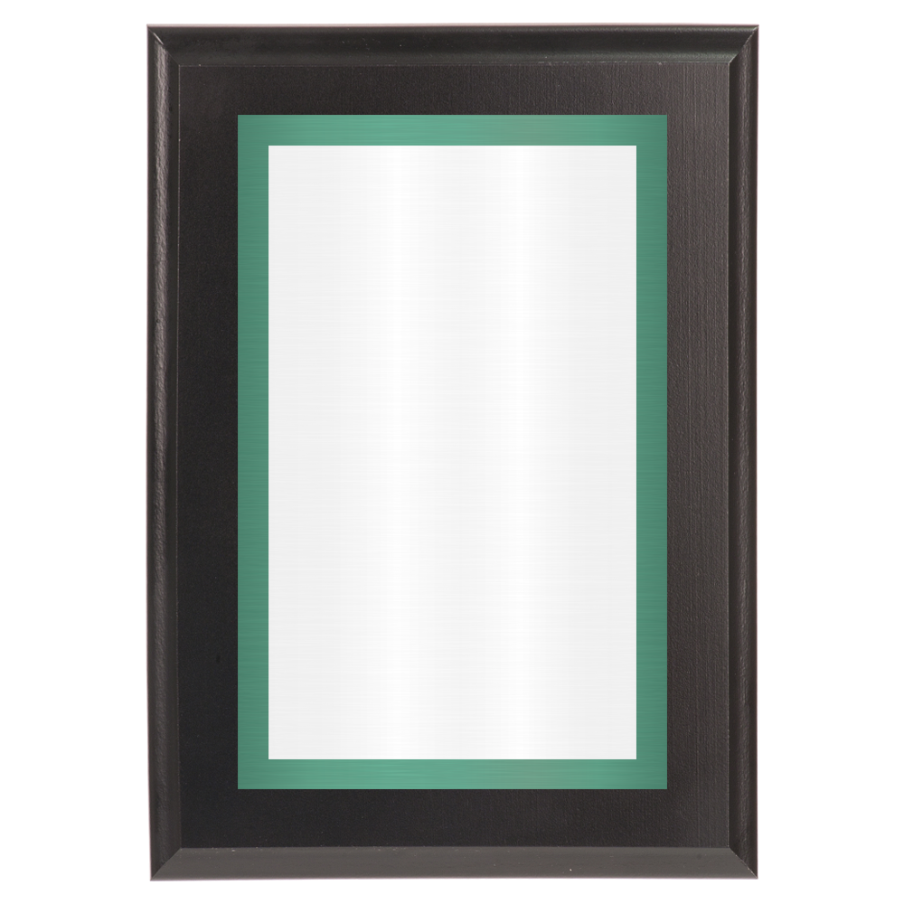 Black Two-Toned Full Plate Plaque with Green Background