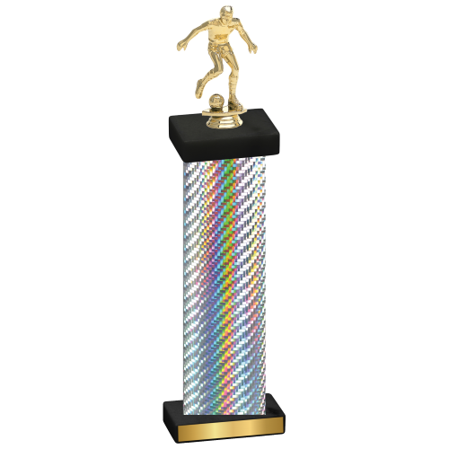 Single Silver Carbon Fiber Soccer Trophy