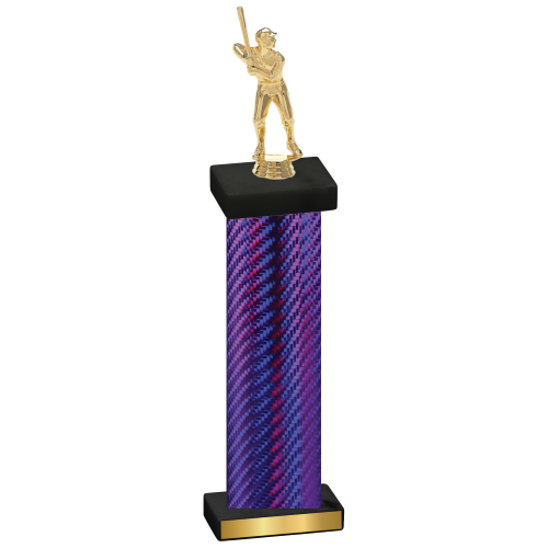 Single Purple Carbon Fiber Baseball Trophy
