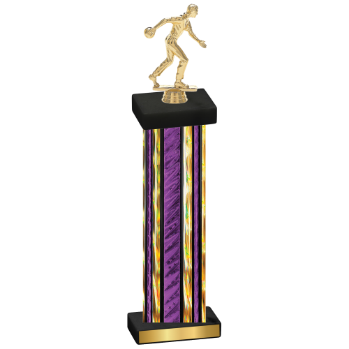 Single Purple Glacier Bowling Trophy