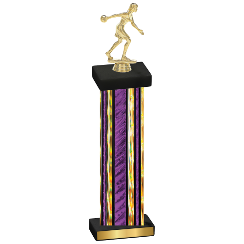 Single Purple Glacier Bowling Trophy