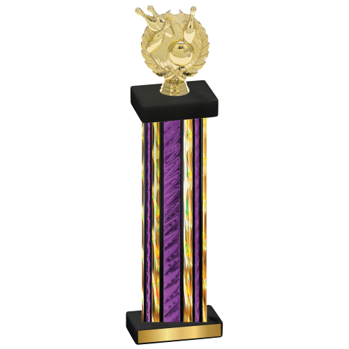 Single Purple Glacier Bowling Trophy
