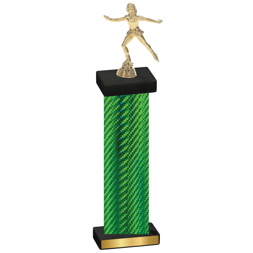 Single Green Carbon Fiber Skater Trophy
