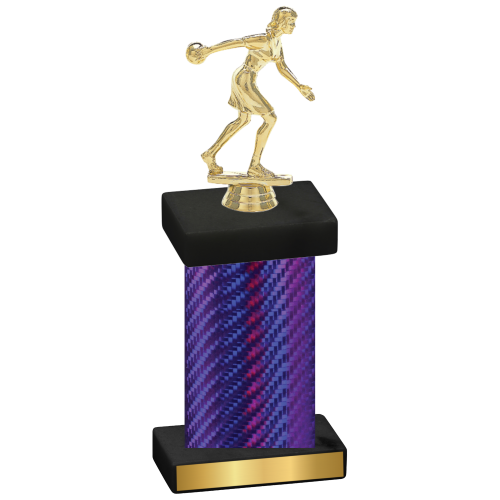 Single Purple Carbon Fiber Bowling Trophy