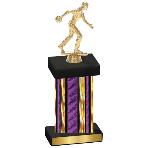 Single Purple Glacier Bowling Trophy