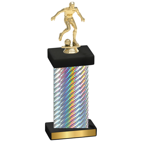 Single Silver Carbon Fiber Soccer Trophy