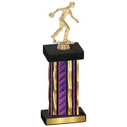 Single Purple Glacier Bowling Trophy