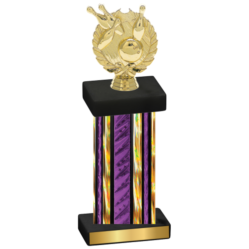 Single Purple Glacier Bowling Trophy