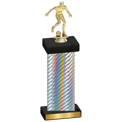 Single Silver Carbon Fiber Soccer Trophy