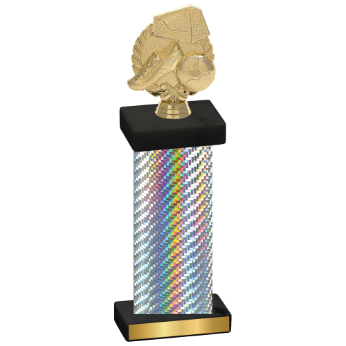 Single Silver Carbon Fiber Soccer Trophy