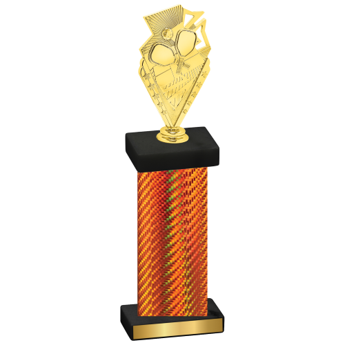 Single Orange Carbon Fiber Pickleball Trophy