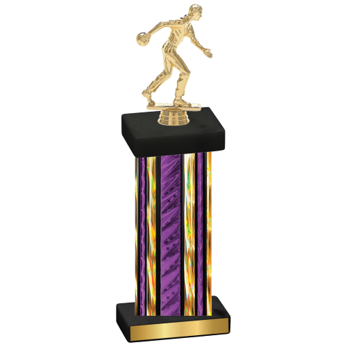 Single Purple Glacier Bowling Trophy