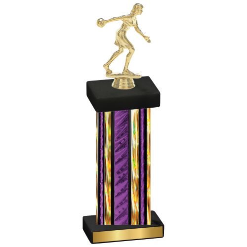 Single Purple Glacier Bowling Trophy