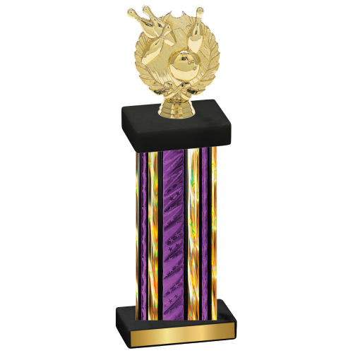 Single Purple Glacier Bowling Trophy