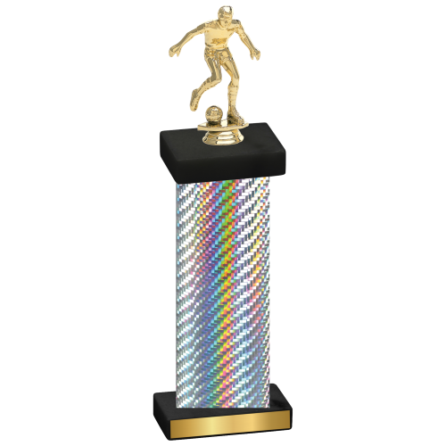 Single Silver Carbon Fiber Soccer Trophy