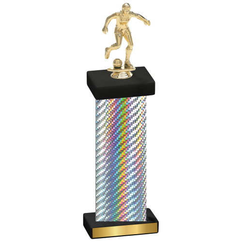Single Silver Carbon Fiber Soccer Trophy
