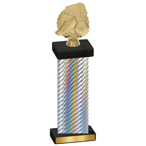 Single Silver Carbon Fiber Soccer Trophy