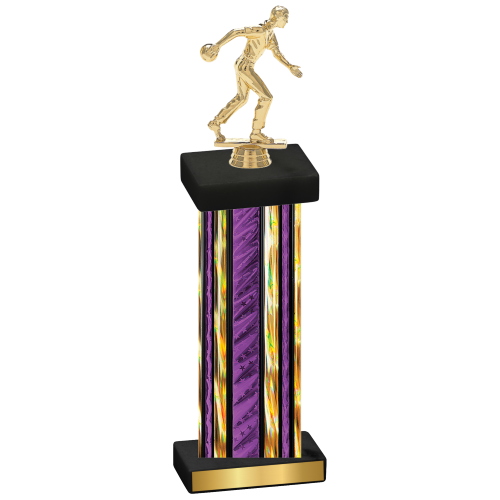 Single Purple Glacier Bowling Trophy