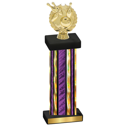Single Purple Glacier Bowling Trophy
