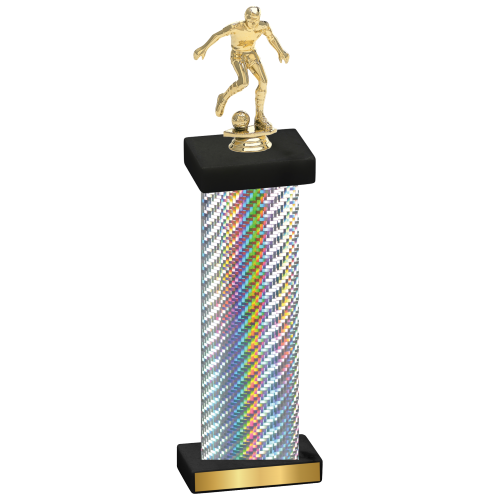 Single Silver Carbon Fiber Soccer Trophy
