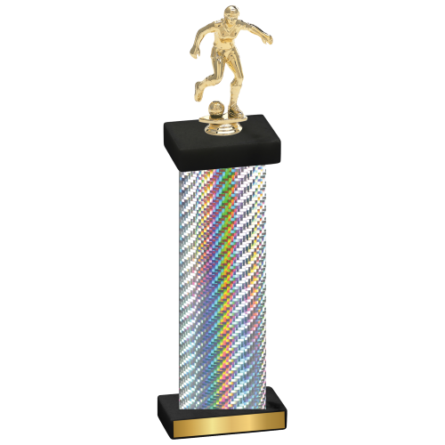Single Silver Carbon Fiber Soccer Trophy