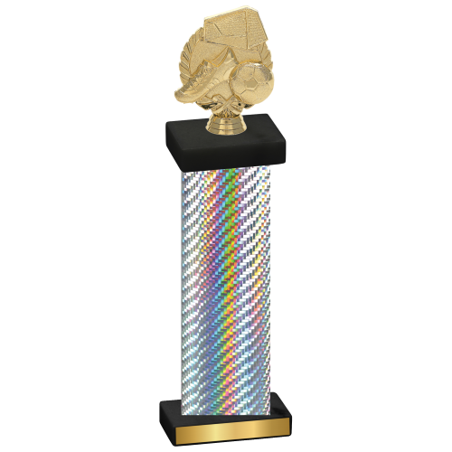 Single Silver Carbon Fiber Soccer Trophy