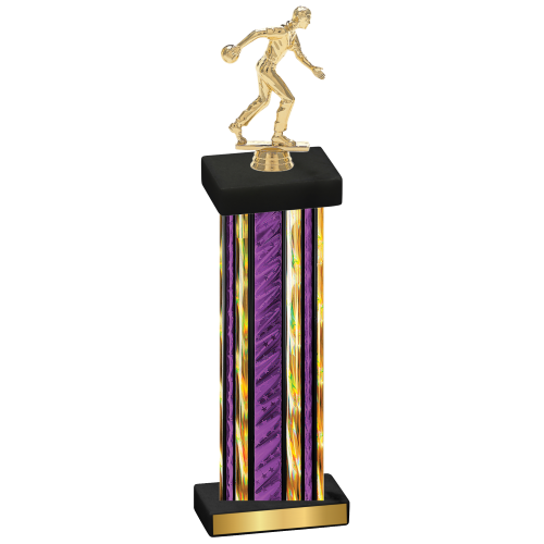 Single Purple Glacier Bowling Trophy