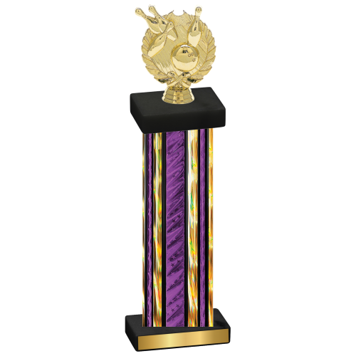Single Purple Glacier Bowling Trophy
