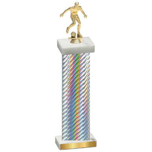 Single Silver Carbon Fiber Soccer Trophy