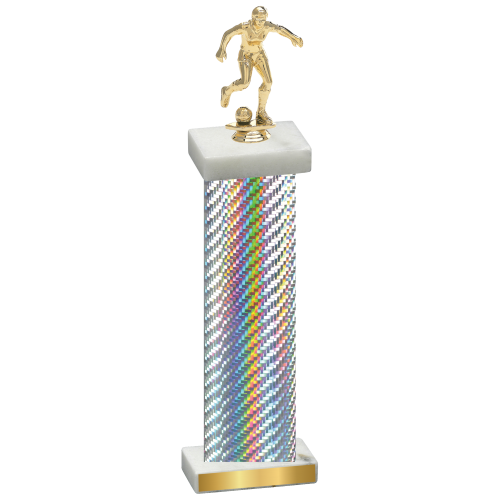 Single Silver Carbon Fiber Soccer Trophy