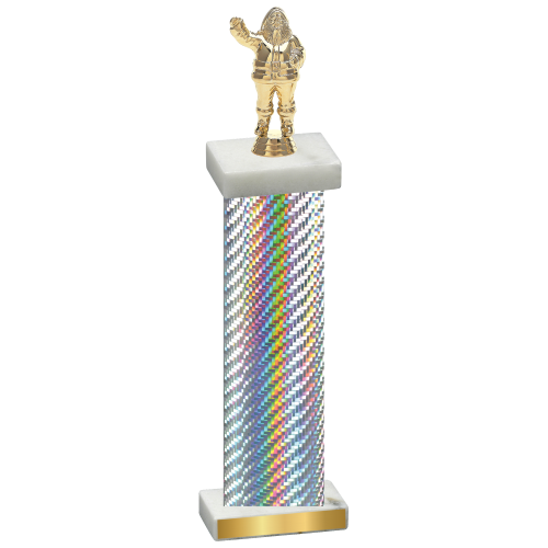Single Silver Carbon Fiber Holiday Trophy