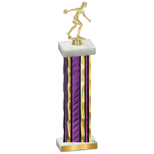 Single Purple Glacier Bowling Trophy