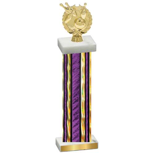 Single Purple Glacier Bowling Trophy