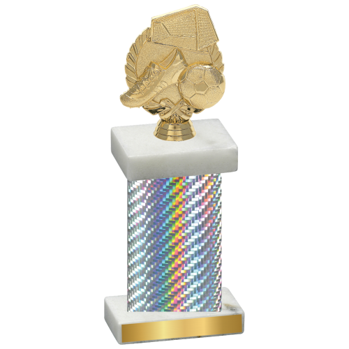Single Silver Carbon Fiber Soccer Trophy