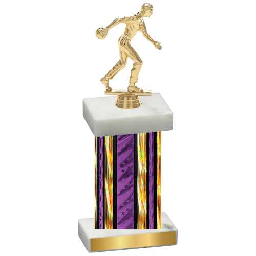 Single Purple Glacier Bowling Trophy