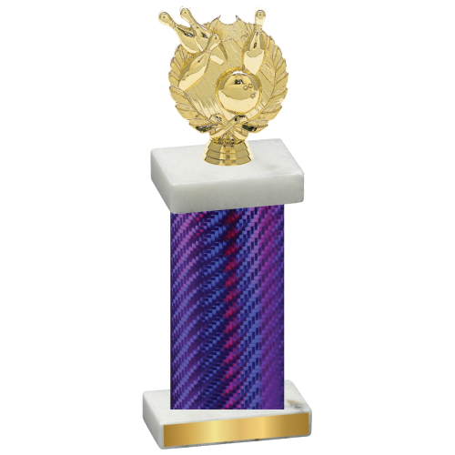 Single Purple Carbon Fiber Bowling Trophy