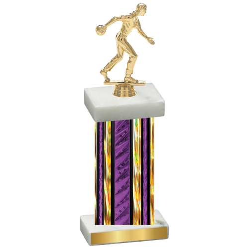 Single Purple Glacier Bowling Trophy