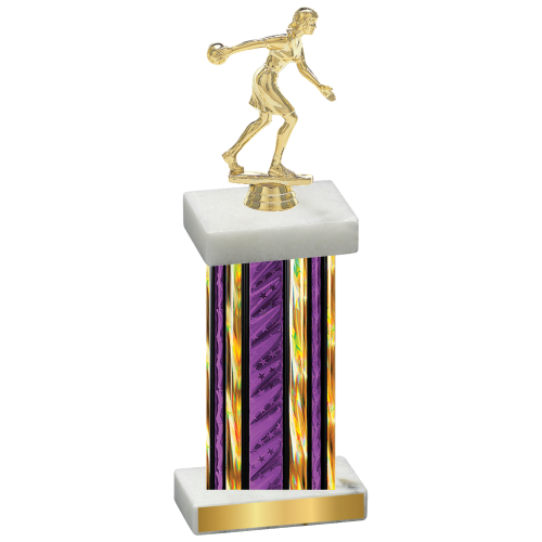 Single Purple Glacier Bowling Trophy