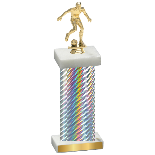 Single Silver Carbon Fiber Soccer Trophy