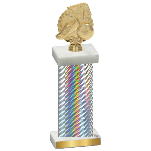 Single Silver Carbon Fiber Soccer Trophy