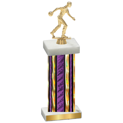 Single Purple Glacier Bowling Trophy