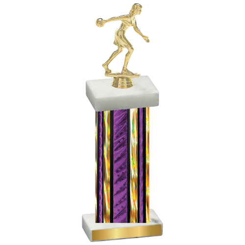 Single Purple Glacier Bowling Trophy