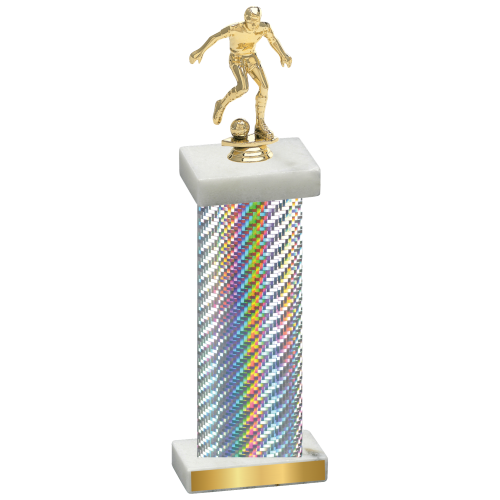 Single Silver Carbon Fiber Soccer Trophy