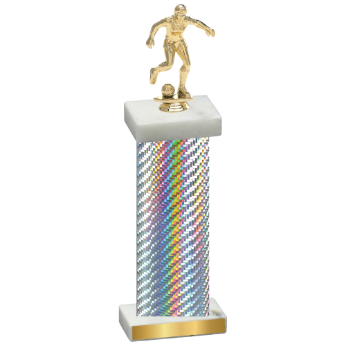 Single Silver Carbon Fiber Soccer Trophy