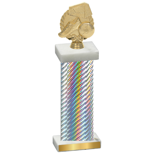 Single Silver Carbon Fiber Soccer Trophy
