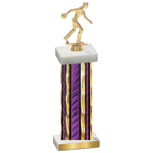 Single Purple Glacier Bowling Trophy