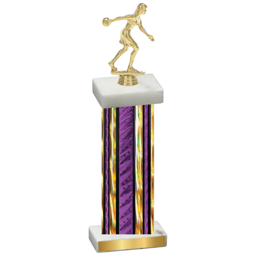 Single Purple Glacier Bowling Trophy