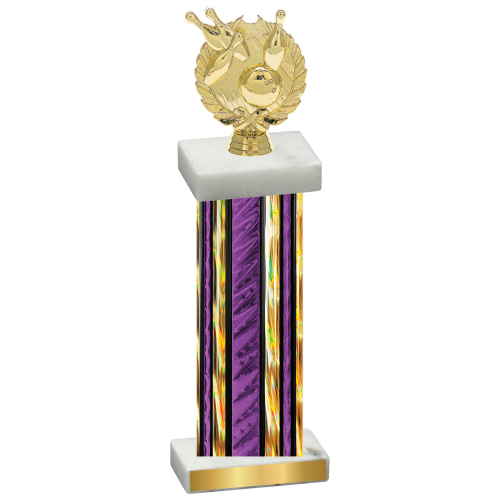 Single Purple Glacier Bowling Trophy