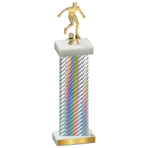 Single Silver Carbon Fiber Soccer Trophy